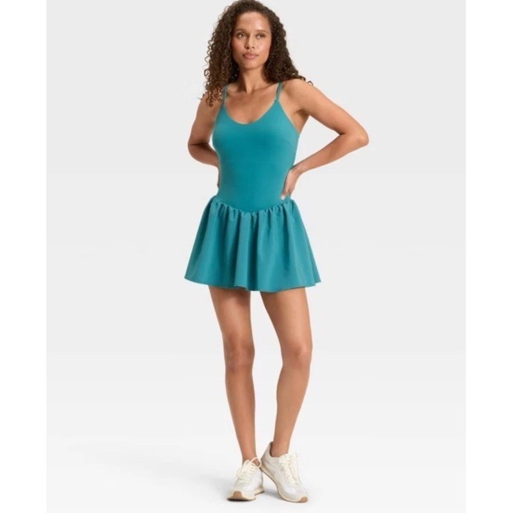Women's Drop Waist Active Dress - JoyLab Teal Green XS